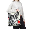 Pembroke Welsh Corgi Tote Bag Bold Heart Sketch Dog Lover Gift tote bag in black