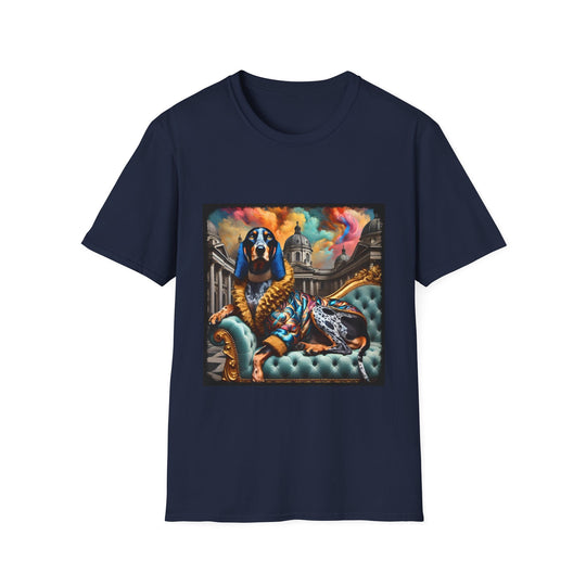 Coonhound Vogue Pup design dog lover unisex t-shirt in navy