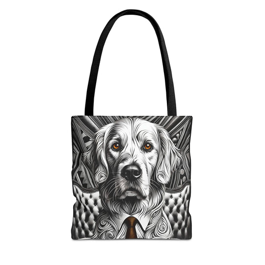 Golden Retriever Tote Bag B&W Bold Eyes Dog Lover Gift tote bag in black