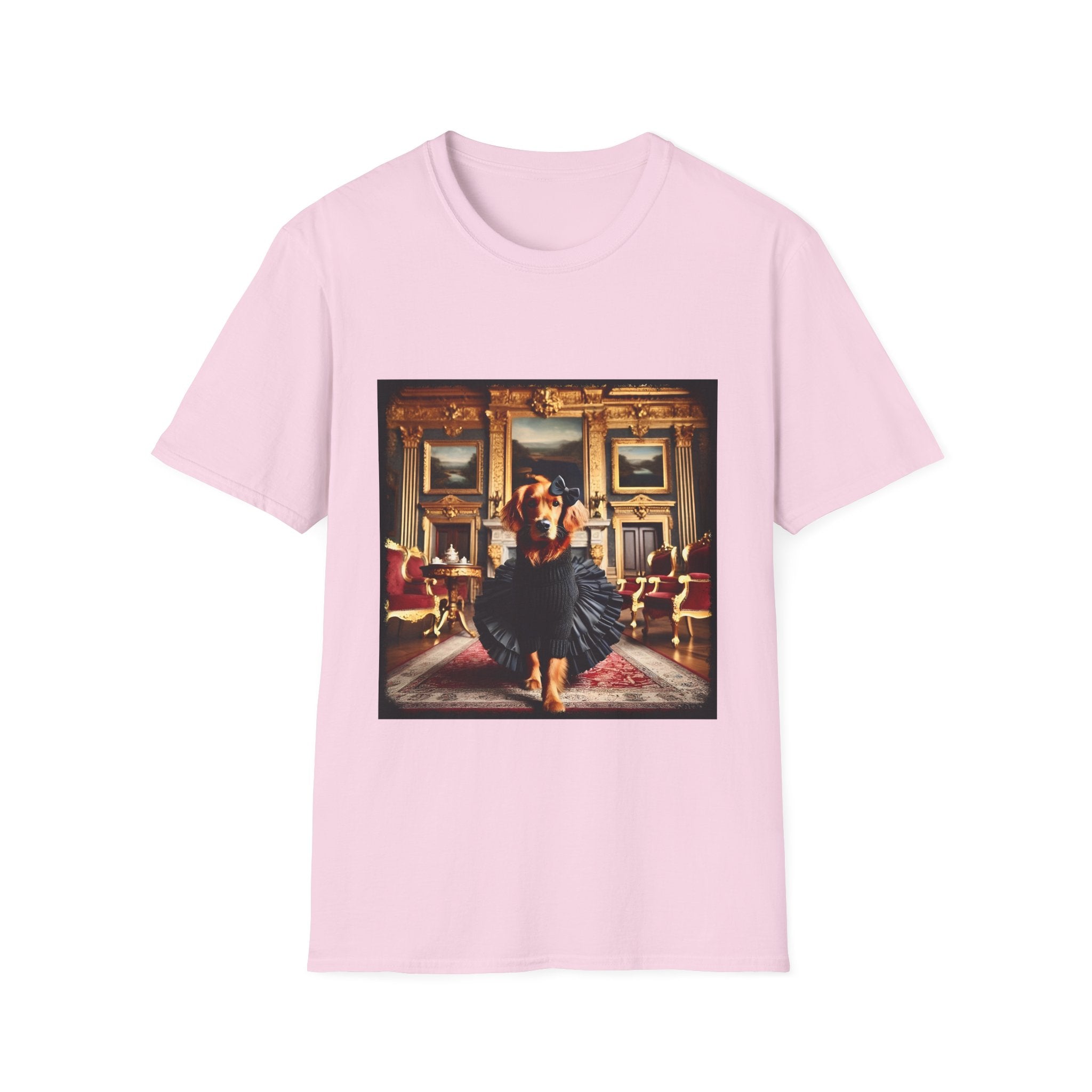 Golden Retriever Golden Runway design dog lover unisex t-shirt in light pink