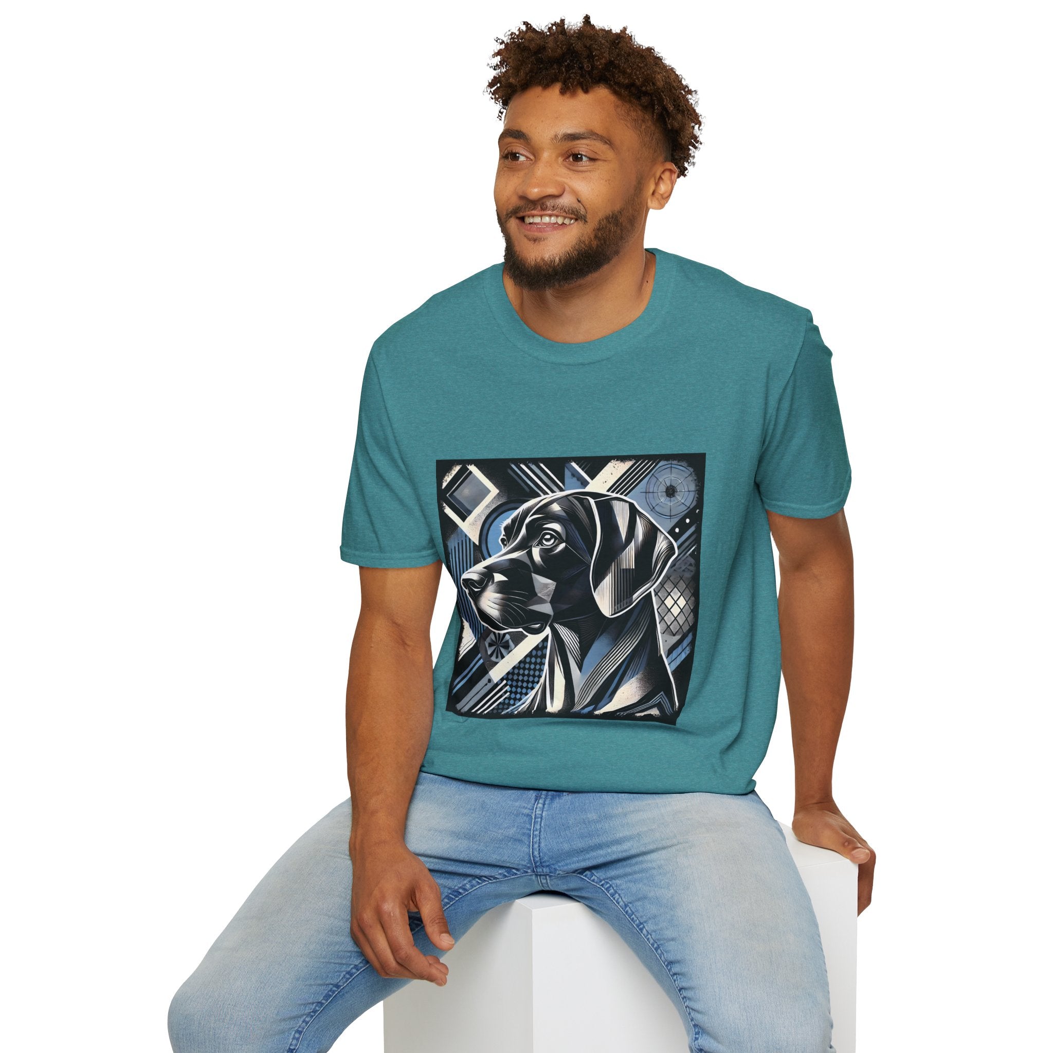 German Shorthaired Pointer Blue Geometric | Unisex Dog T-Shirt