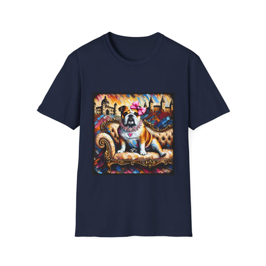 Bulldog Diamond Princess Classic design dog lover unisex t-shirt in navy