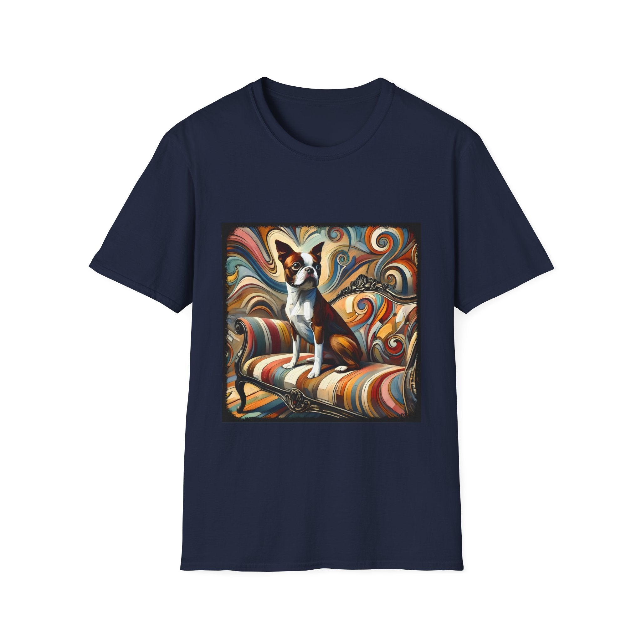 Boston Terrier Warm Swirl | Unisex Dog T-Shirt