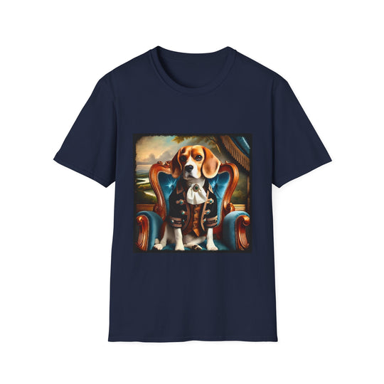 Beagle Noble Duke design dog lover unisex t-shirt in navy