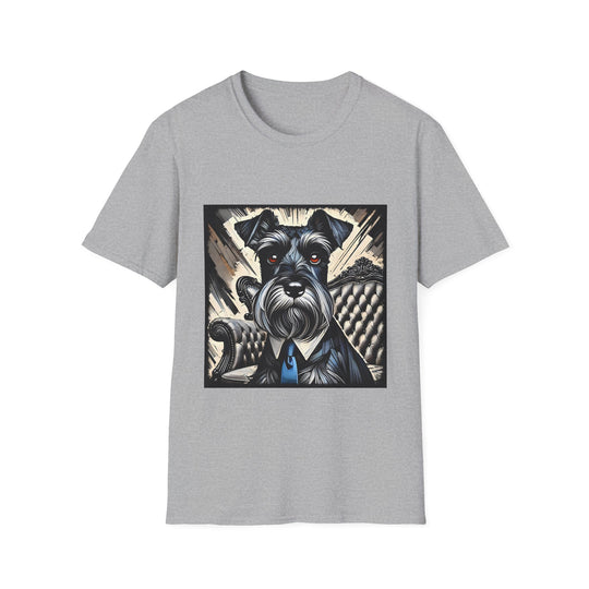 Schnauzer B&W Bold Eyes design dog lover unisex t-shirt in sport grey