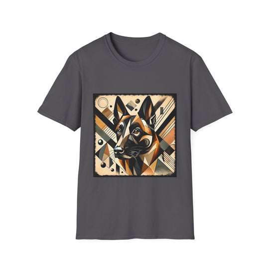 Belgian Malinois Bold Geometric design dog lover unisex t-shirt in charcoal