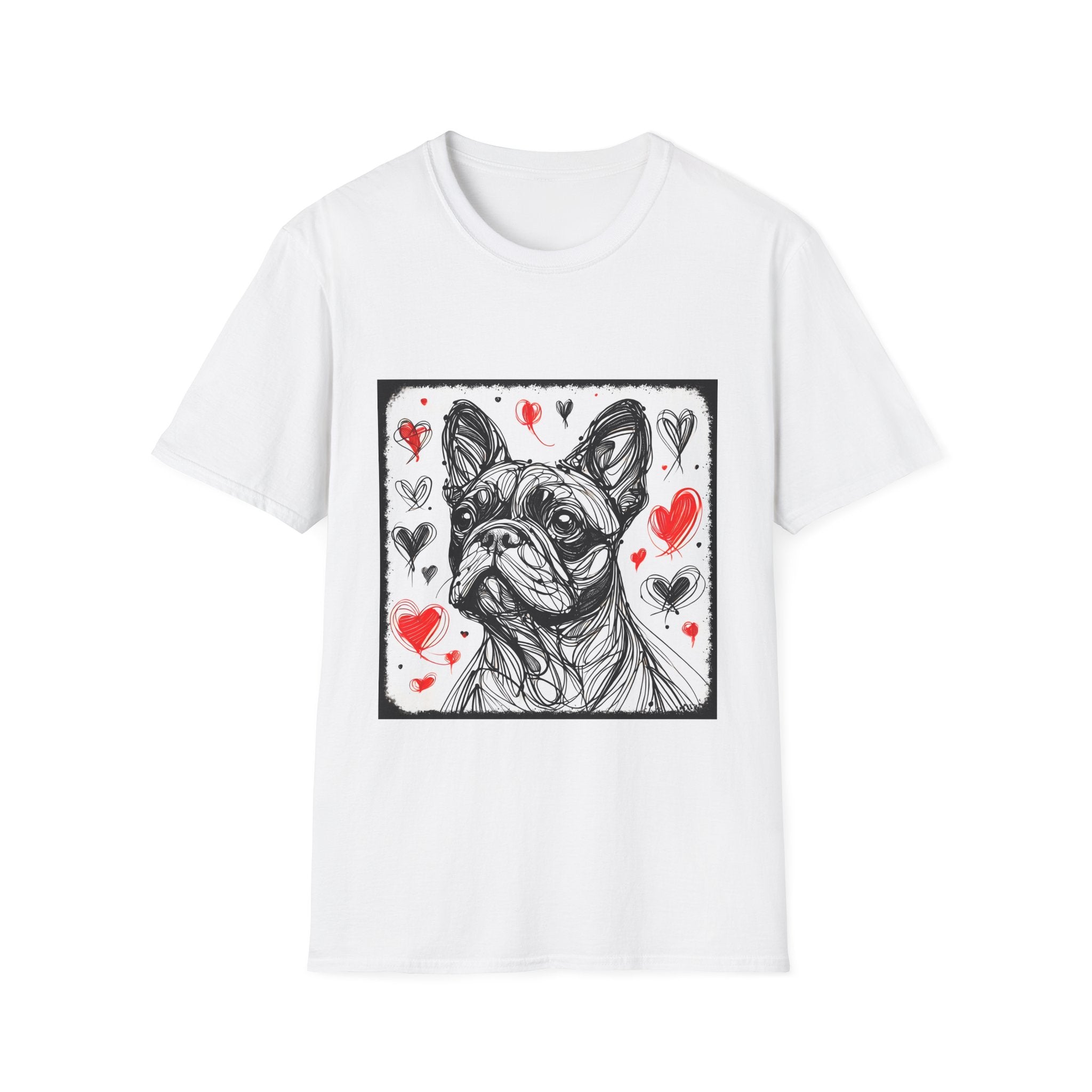 French Bulldog Shirt | Bold Heart Sketch Dog Lover Tee