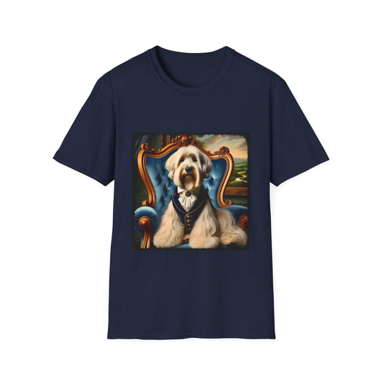 Wheaten Terrier Bold Baron design dog lover unisex t-shirt in navy
