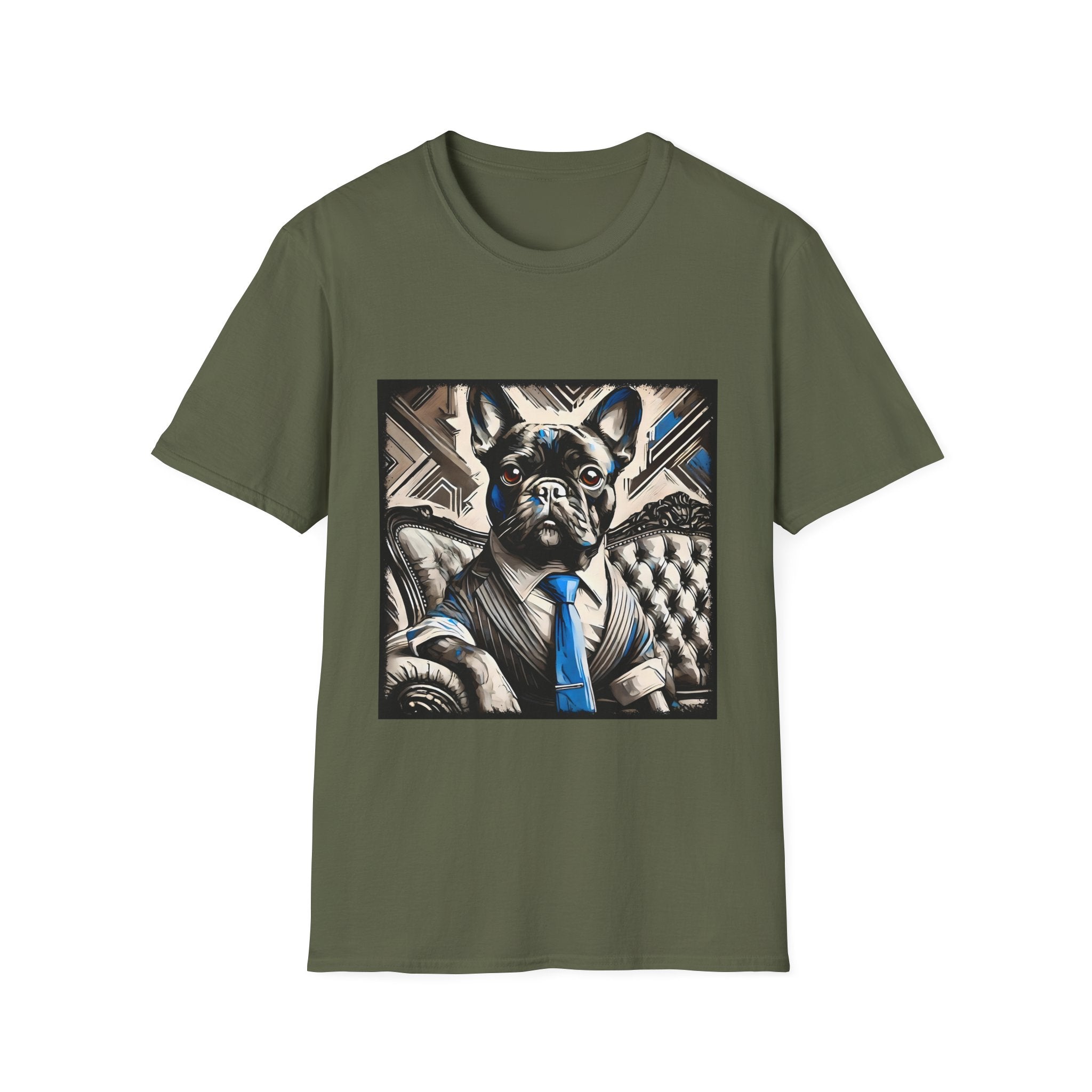 French Bulldog Shirt | B&W Blue Tie Dog Lover Tee