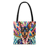 Miniature Pinscher Tote Bag | Pink Bow Socialite Dog Lover Gift