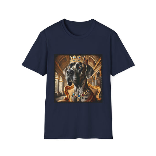 Great Dane Gold Reign design dog lover unisex t-shirt in navy