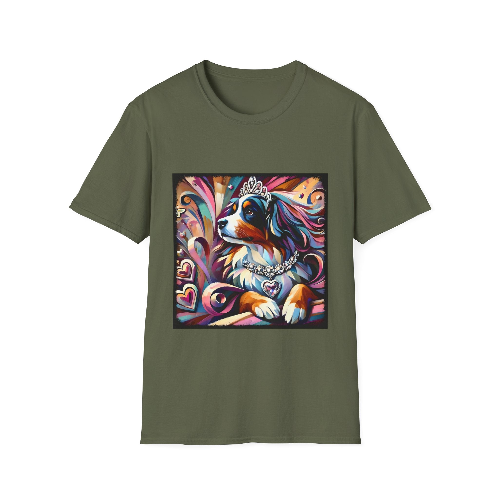 Bernese Mountain Dog Diamond Heart Swirl | Unisex Dog T-Shirt