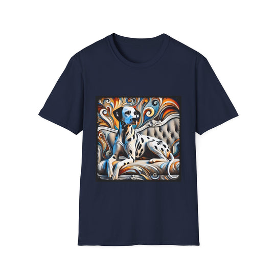 Dalmatian vivid Swirl design dog lover unisex t-shirt in navy