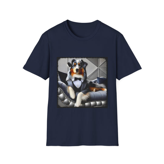 Australian Shepherd Dashing Dawg design dog lover unisex t-shirt in navy