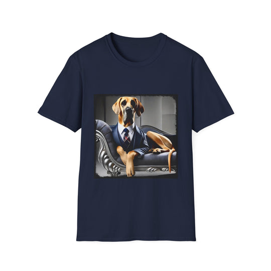 Great Dane Sharp Gent design dog lover unisex t-shirt in navy
