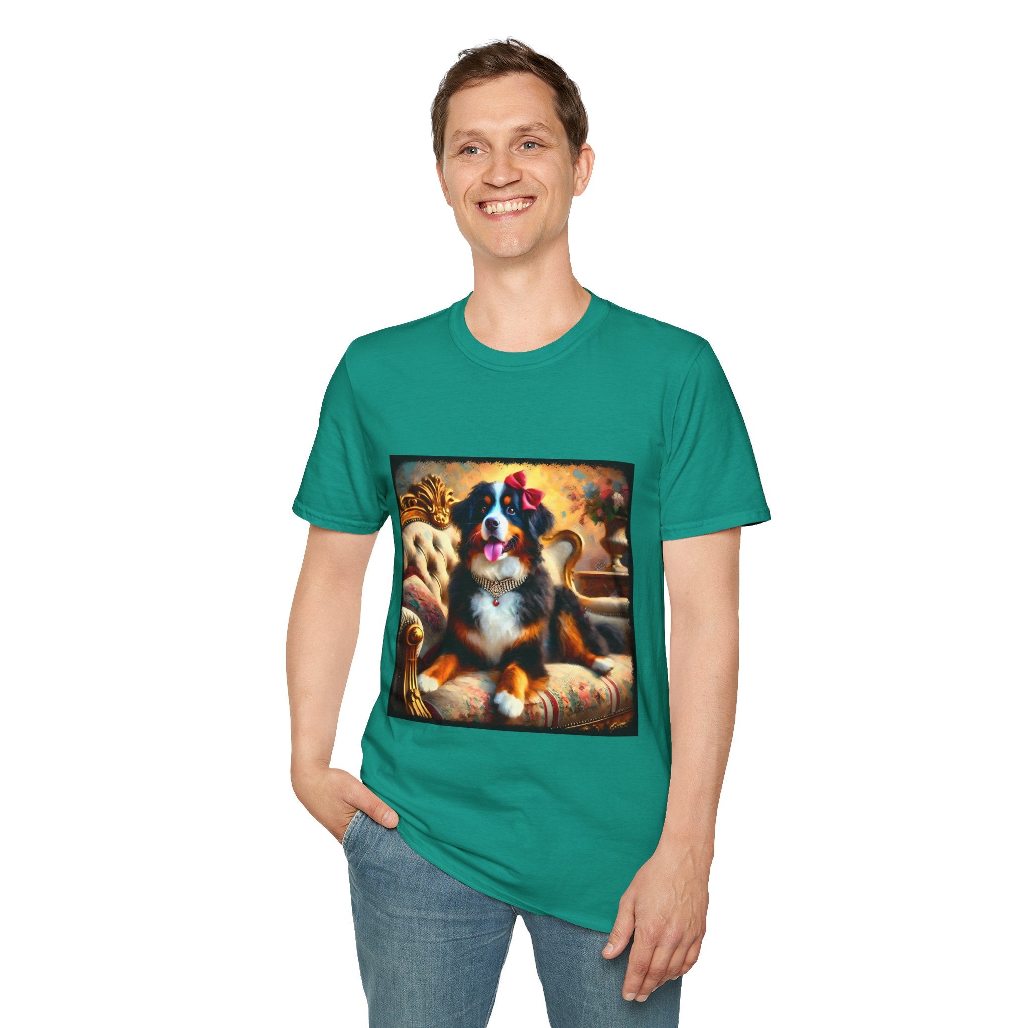 Bernese Mountain Dog Diamond Bow Classic| Unisex Dog T-Shirt