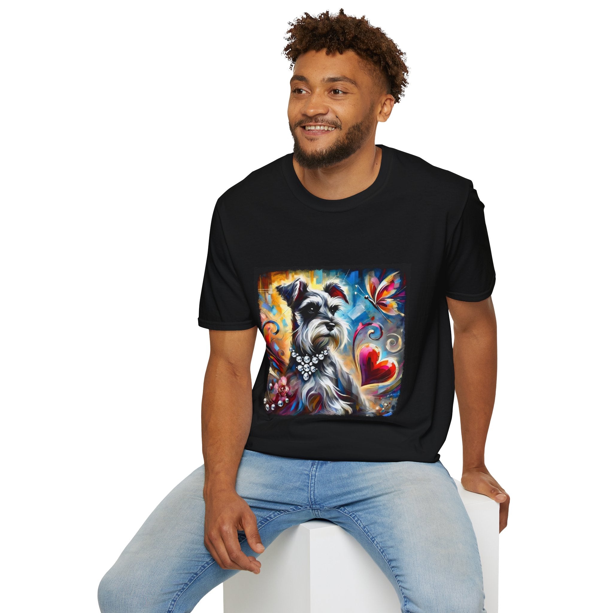 Schnauzer Bold Butterfly Classic | Unisex Dog T-Shirt
