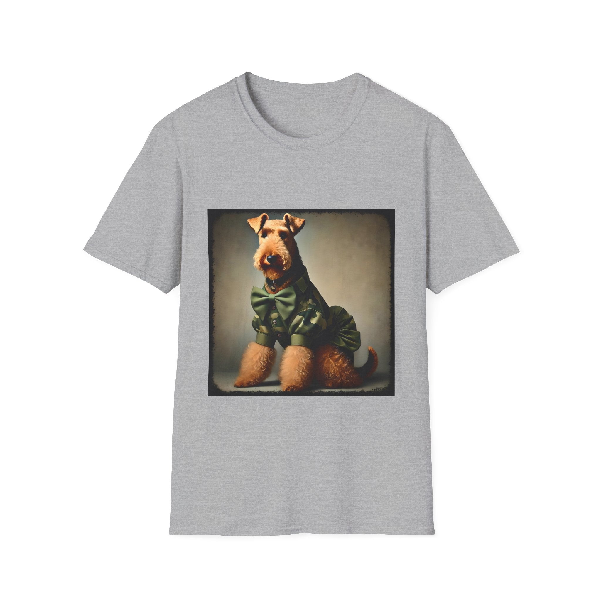 Airedale Terrier Tactical Diva design dog lover unisex t-shirt in sport grey