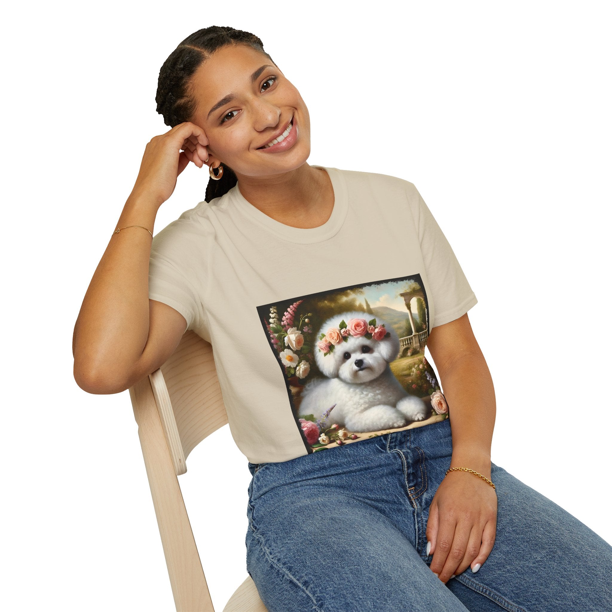 Bichon Frise Rose Pup | Unisex Dog T-Shirt
