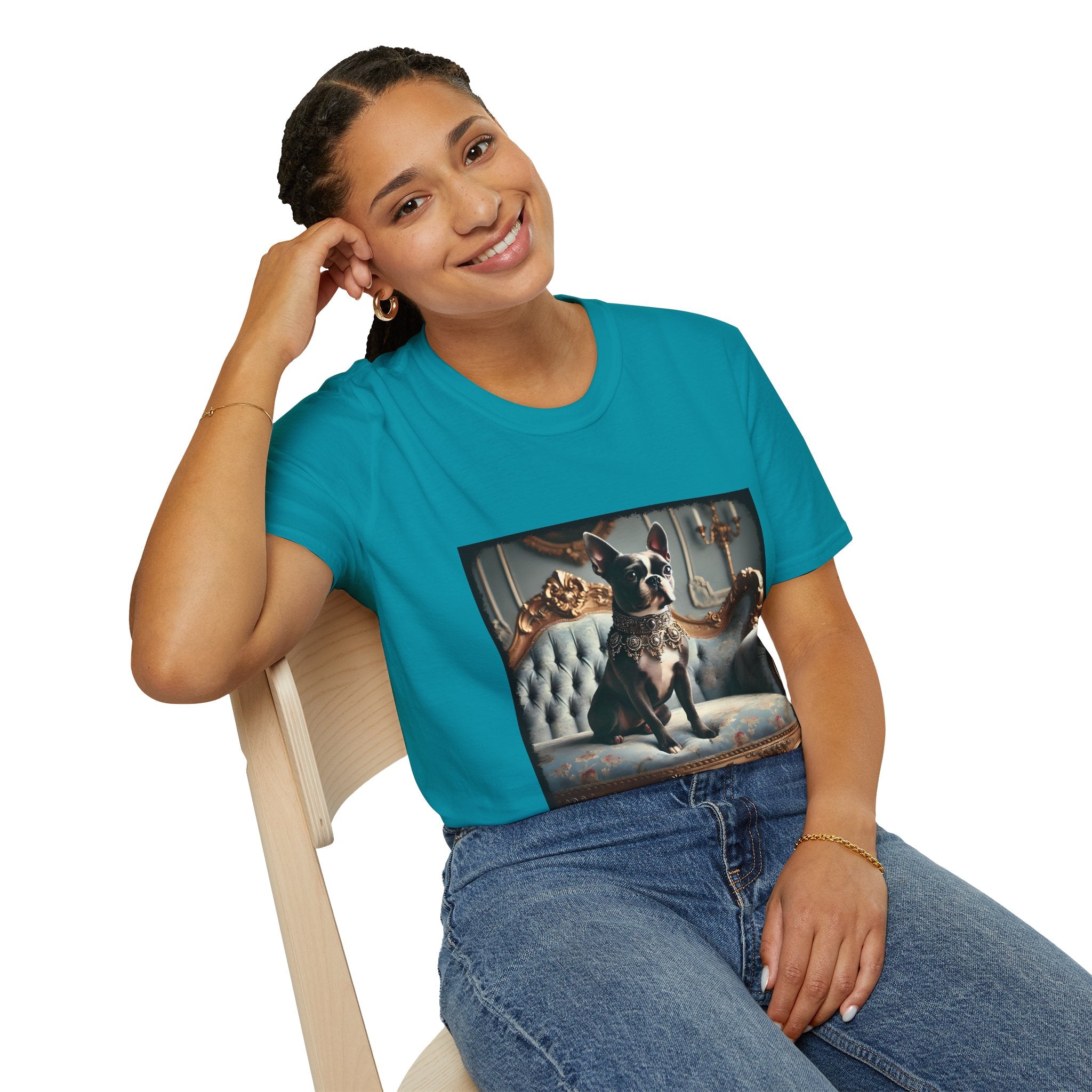Boston Terrier Blue Royalty | Unisex Dog T-Shirt