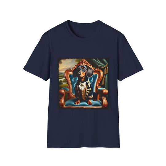 Dachshund Renaissance Pup design dog lover unisex t-shirt in navy
