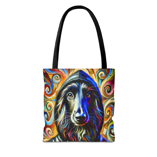 Afghan Hound Tote Bag Hoodie Swirl Dog Lover Gift tote bag in black