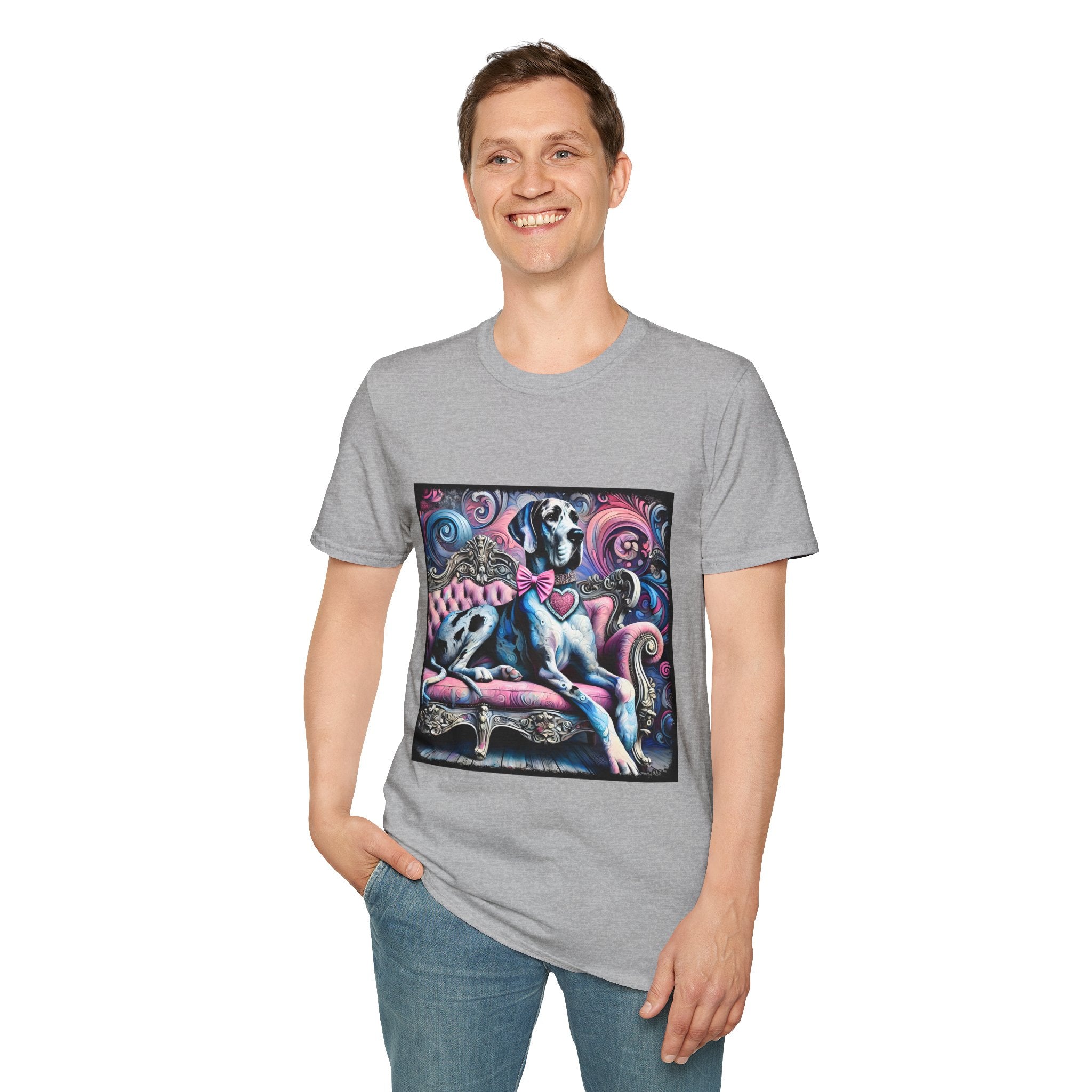 Great Dane Purple Heart Swirl | Unisex Dog T-Shirt