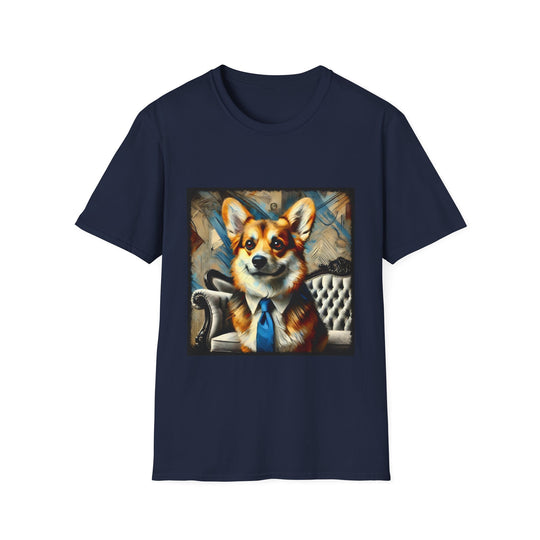 Pembroke Welsh Corgi Classic Gent design dog lover unisex t-shirt in navy
