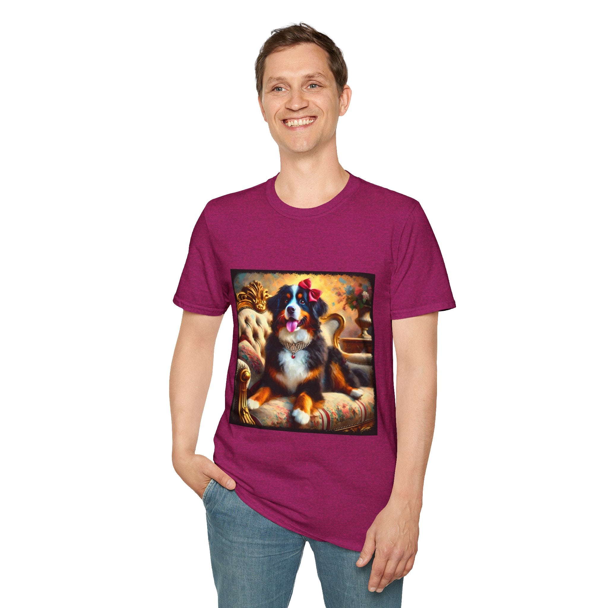 Bernese Mountain Dog Diamond Bow Classic| Unisex Dog T-Shirt