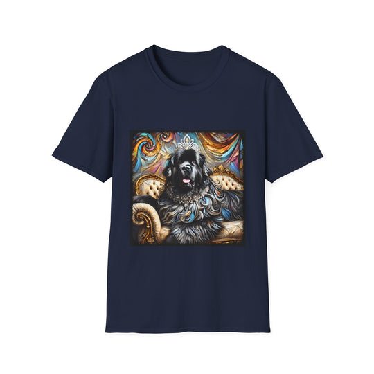 Newfoundland Diamond Diva Swirl design dog lover unisex t-shirt in navy