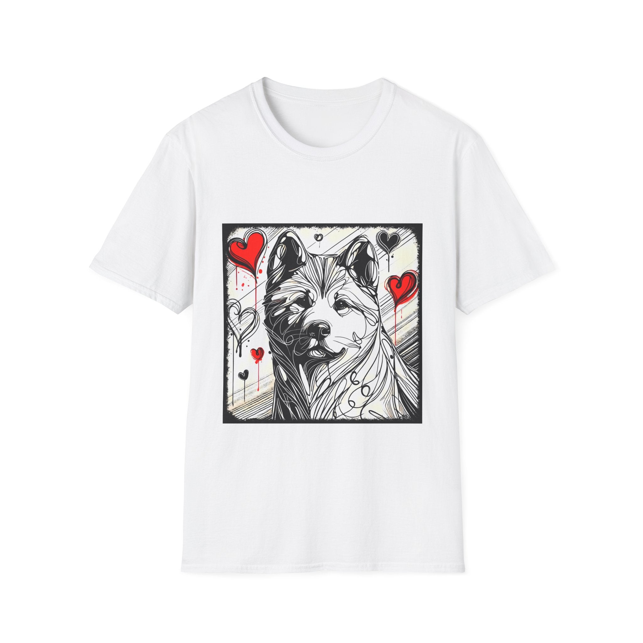 Akita Shirt | Bold Heart Sketch Dog Lover Tee