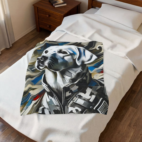 Labrador Retriever Blanket Bold Armor Classic Dog Lover Gift velveteen plush blanket