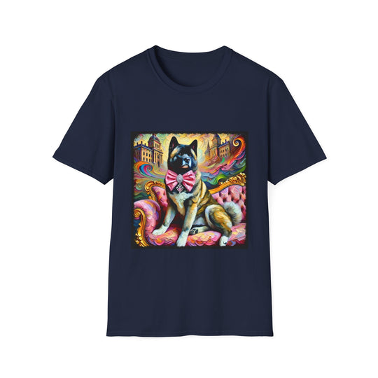 Akita Diamond Brindle Classic design dog lover unisex t-shirt in navy