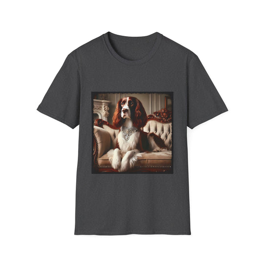 English Springer Spaniel Posh Princess design dog lover unisex t-shirt in dark heather
