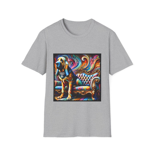 Bloodhound Vivid Swirl design dog lover unisex t-shirt in sport grey