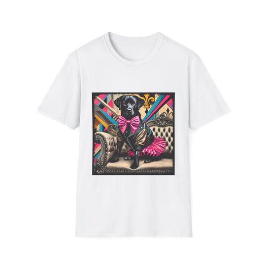 Labrador Retriever Bold Rocker design dog lover unisex t-shirt in white