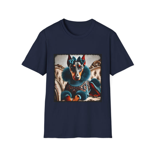 Doberman Pinscher Fashion Icon design dog lover unisex t-shirt in navy