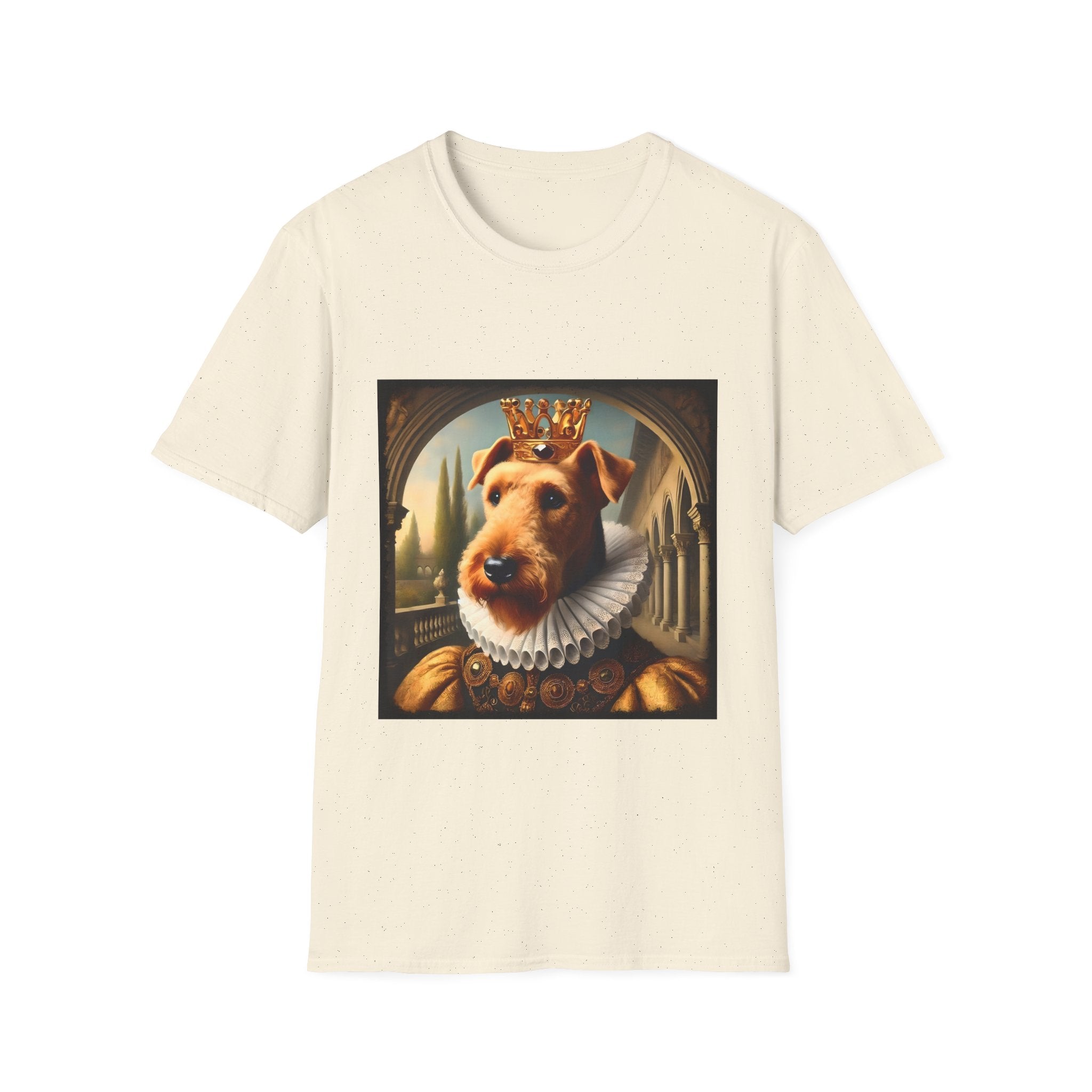 Airedale Terrier Crowned Gent design dog lover unisex t-shirt in natural