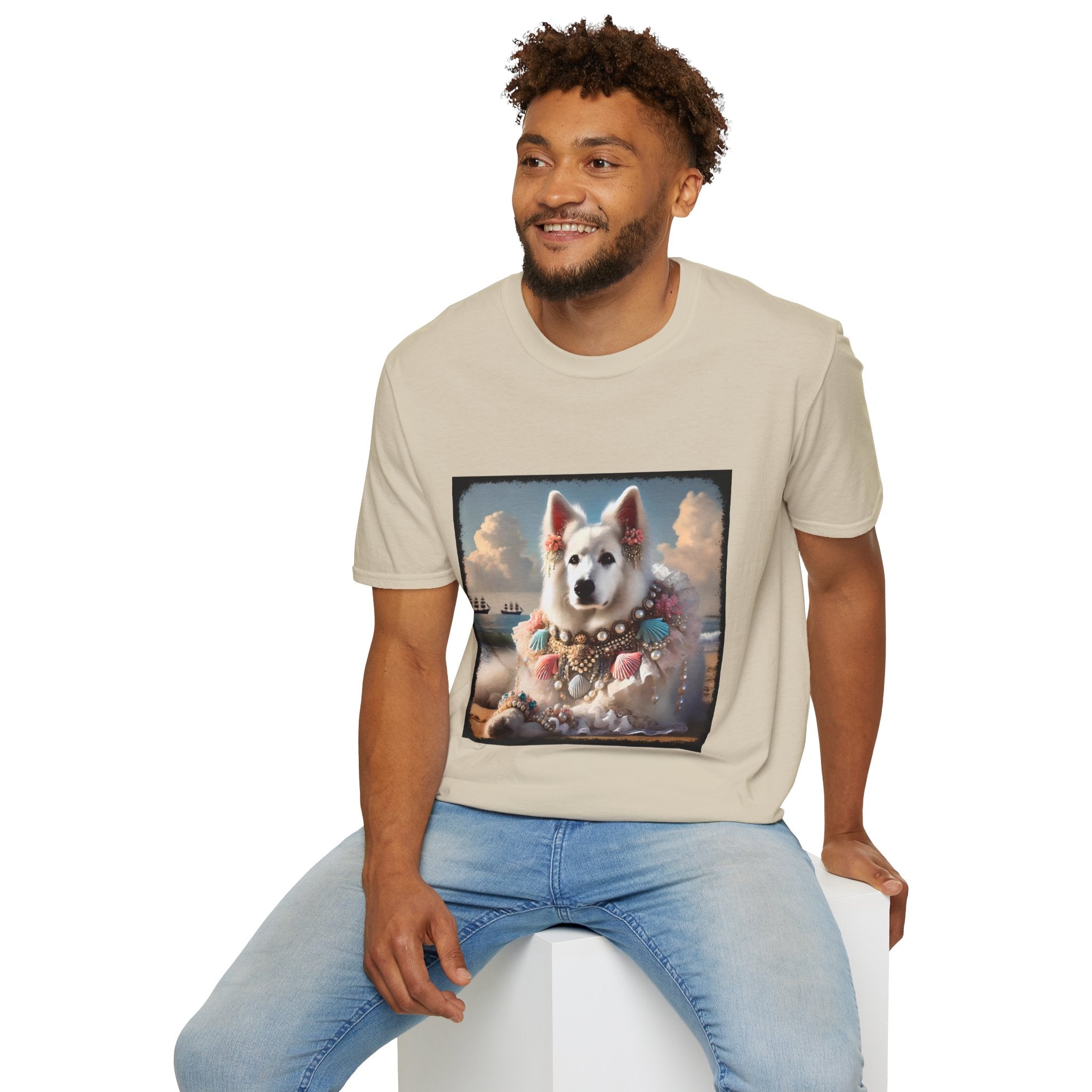 German Shepherd Beach Elegance | Unisex Dog T-Shirt