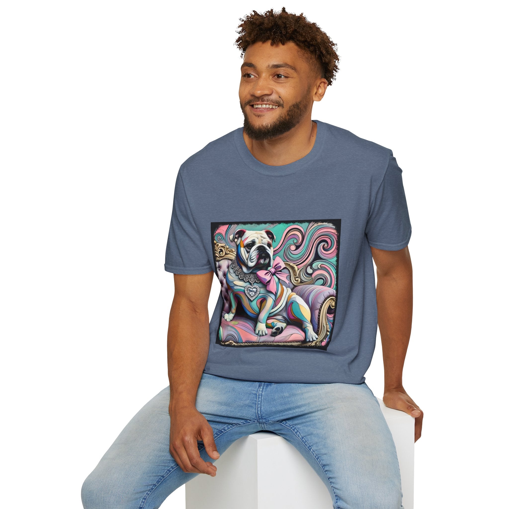 Bulldog Pastel Swirl | Unisex Dog T-Shirt