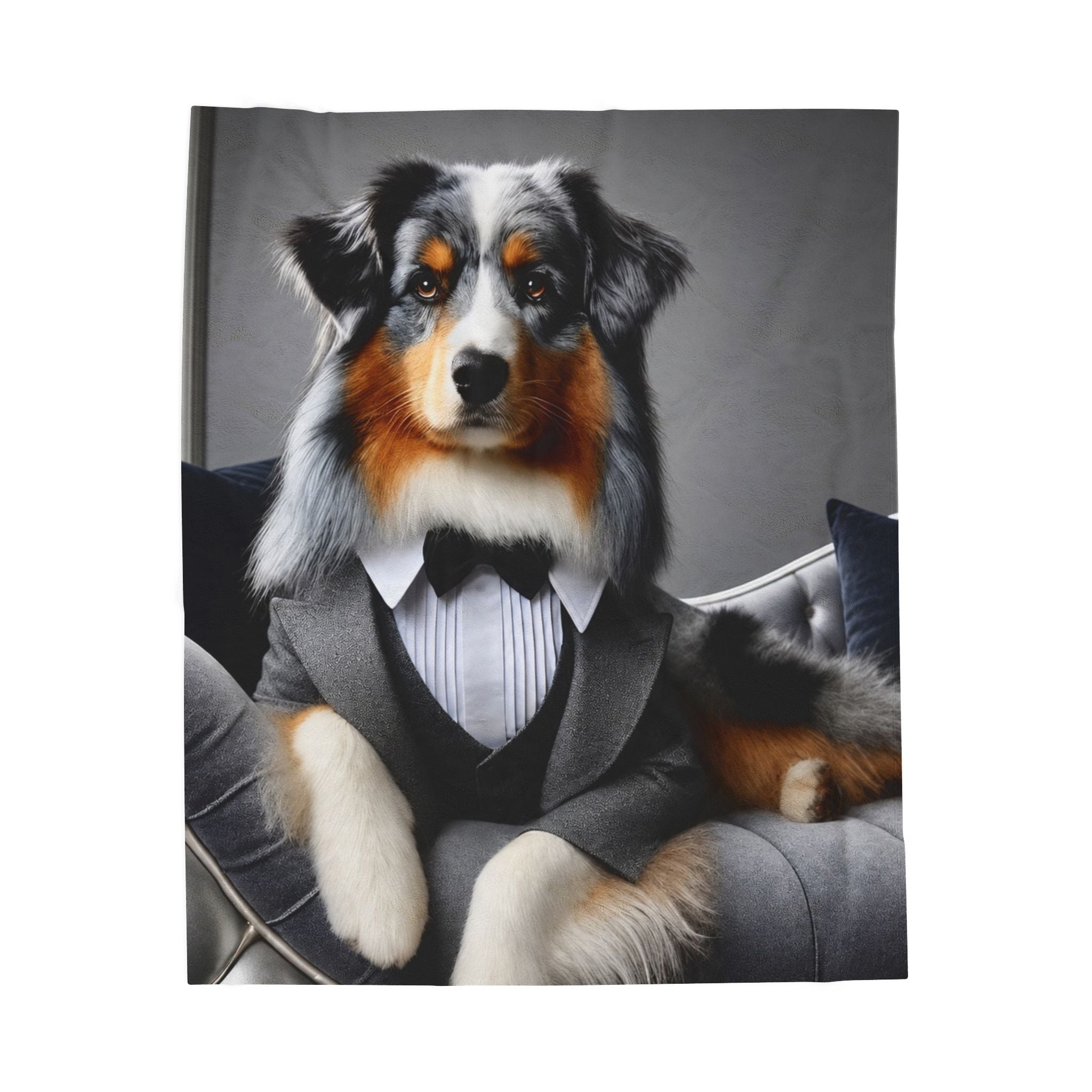 Australian Shepherd Blanket | Black Tie Classic Dog Lover Gift