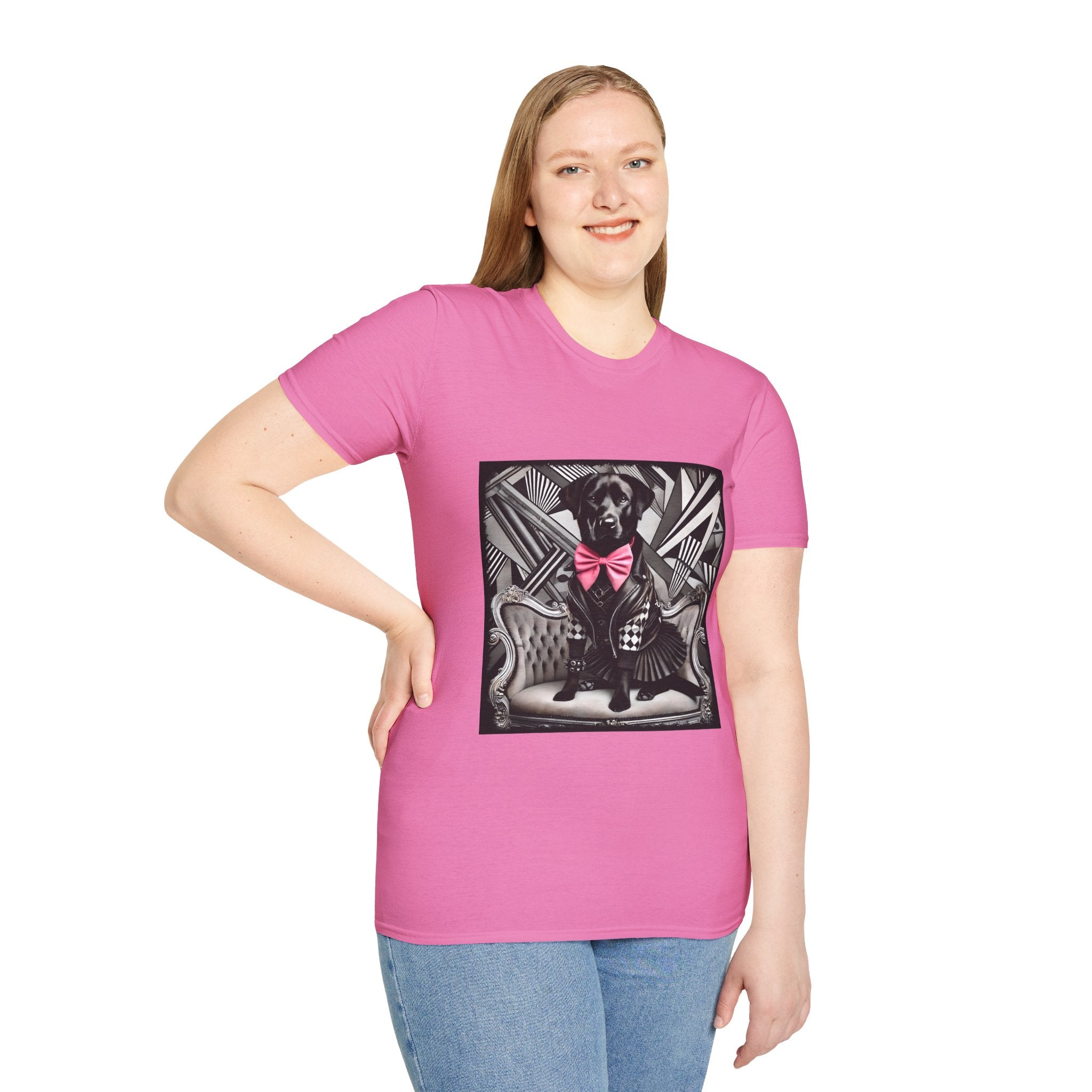 Labrador Retriever B&W Pink Bow Bold | Unisex Dog T-Shirt