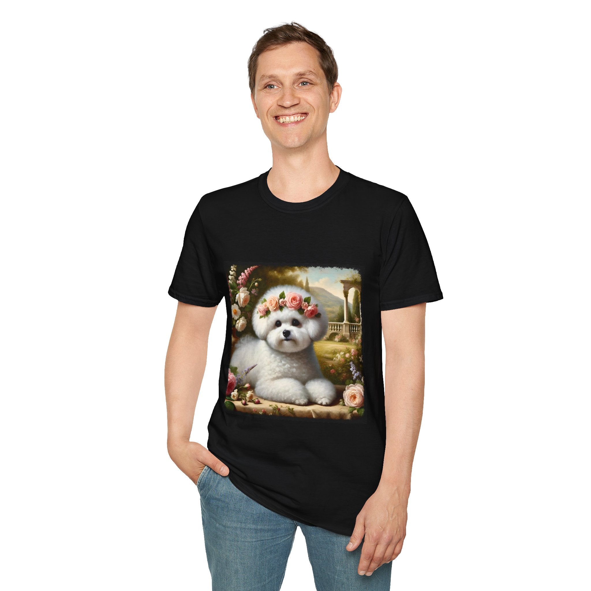 Bichon Frise Rose Pup | Unisex Dog T-Shirt