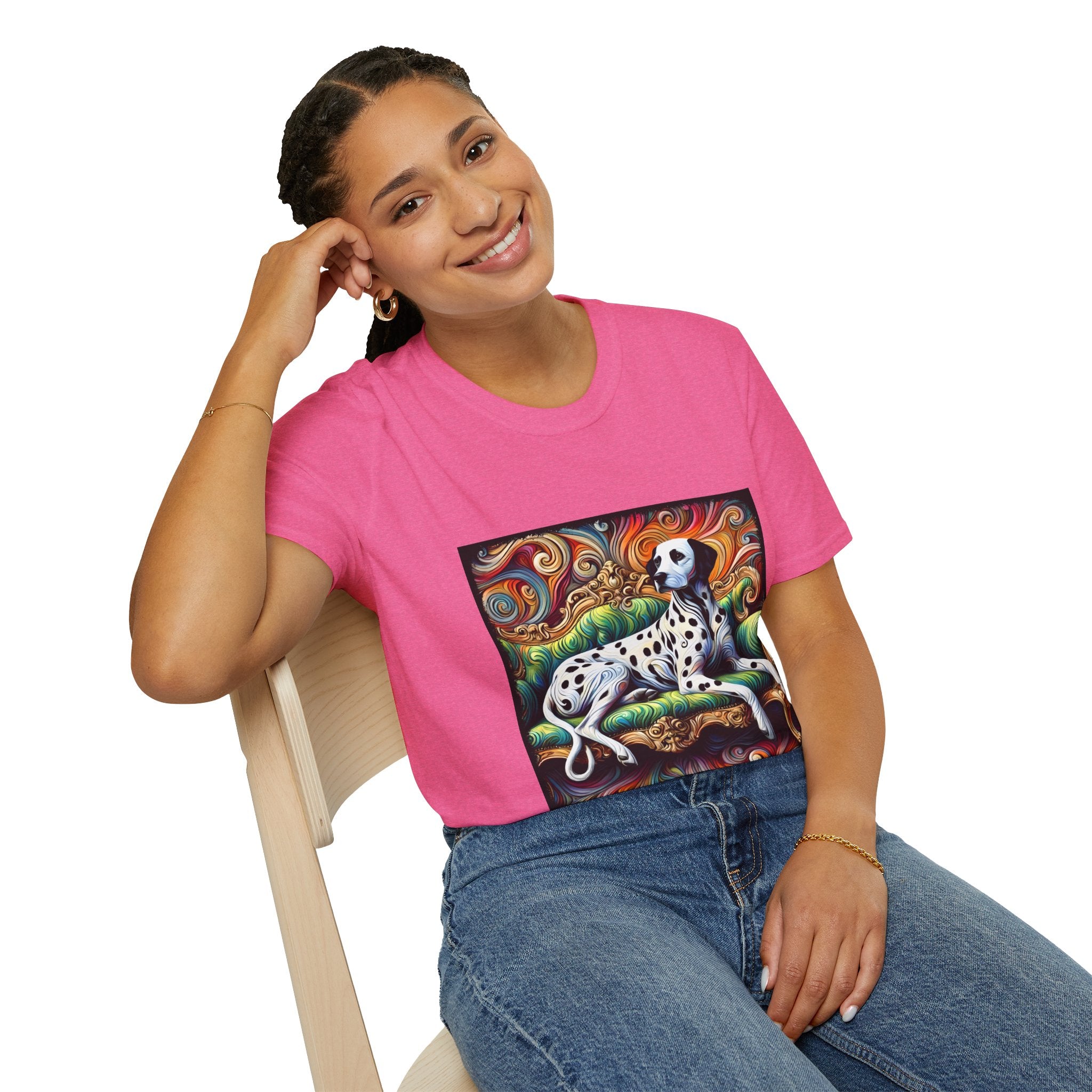 Dalmatian Rainbow Swirl | Unisex Dog T-Shirt