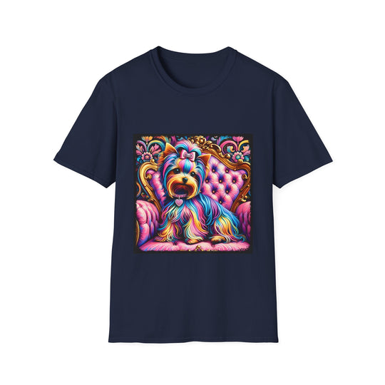 Yorkshire Terrier Pink Passion Classic design dog lover unisex t-shirt in navy
