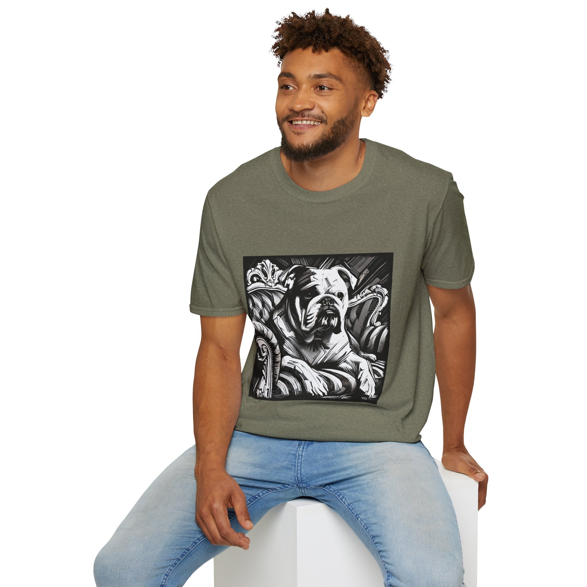 Bulldog B&W Bold | Unisex Dog T-Shirt