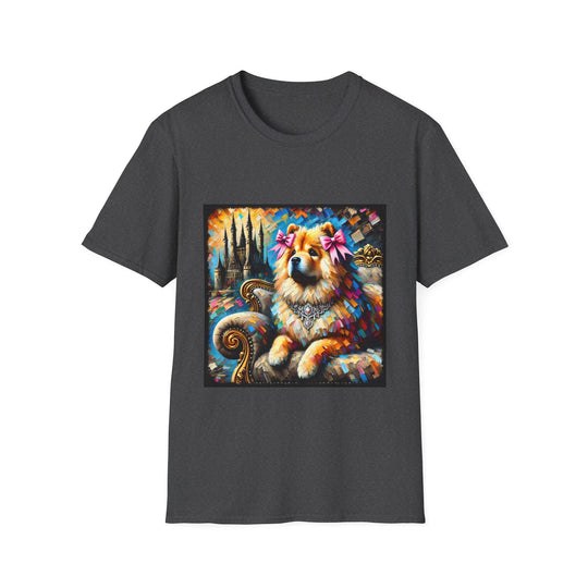 Chow Chow Diamond Princess Classic design dog lover unisex t-shirt in dark heather