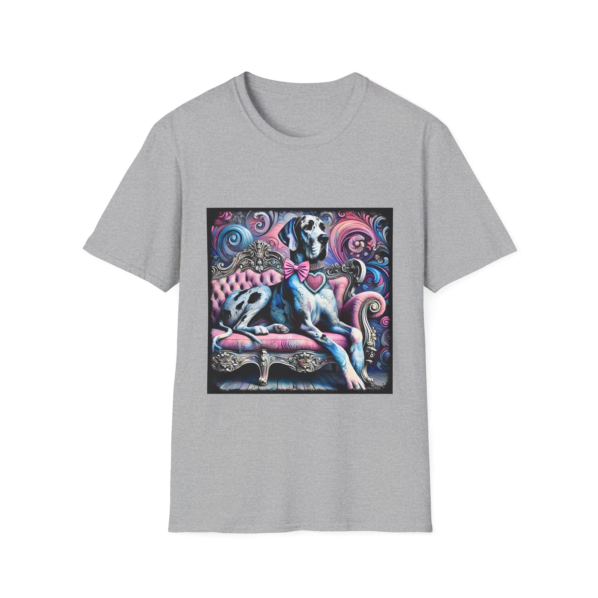 Great Dane Purple Heart Swirl | Unisex Dog T-Shirt