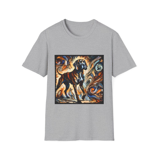 Coonhound Dynamic Swirl design dog lover unisex t-shirt in sport grey
