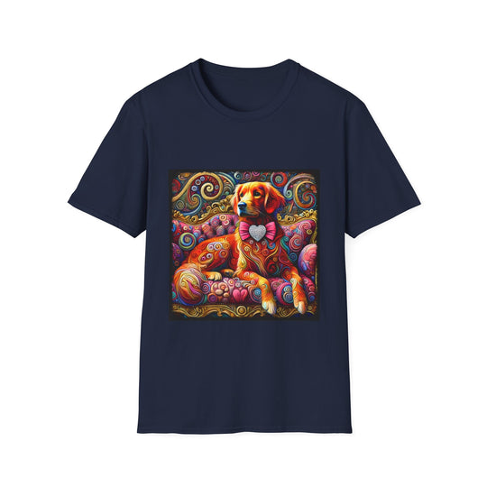 Golden Retriever Love Swirl design dog lover unisex t-shirt in navy